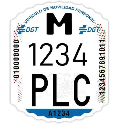 Matrícula Oficial DGT Homologada para Patinete Eléctrico